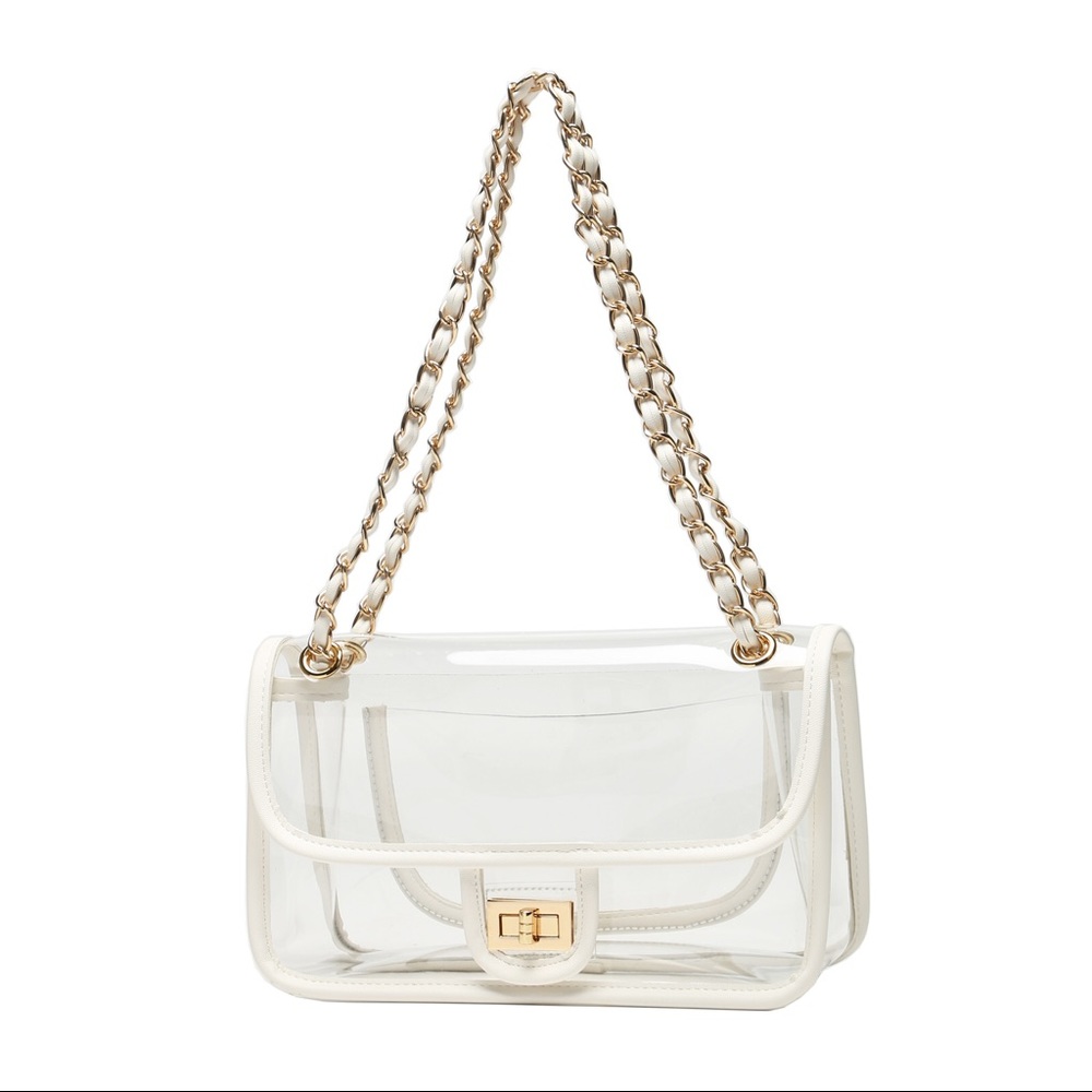 Clear purse w/ gold chain